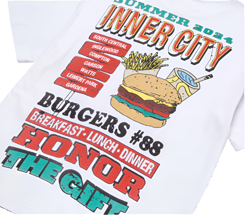 Honor The Gift Burgers SS Tee - White