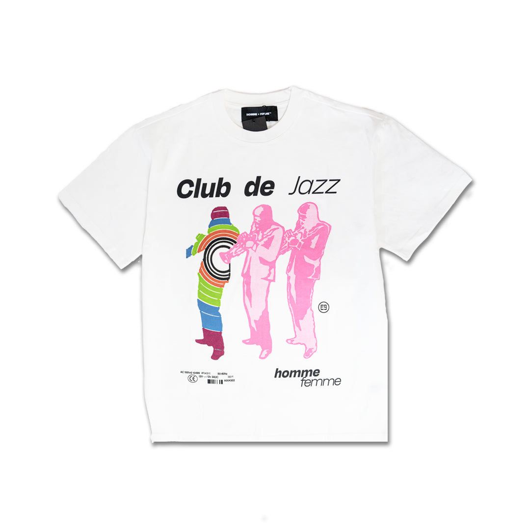 Homme Femme Jazz Club Tee - White/Multi