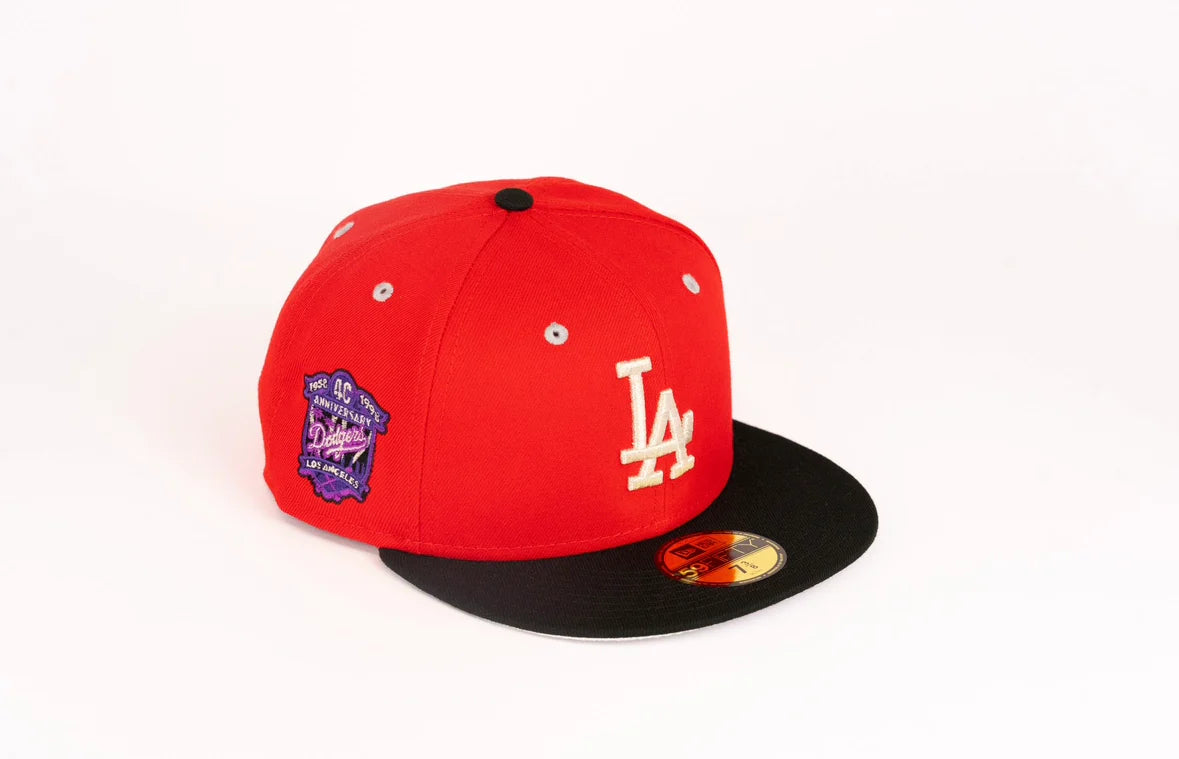 New Era 59Fifty LA Dodgers 40th Anniversary Fitted Hat - "Red/Black"