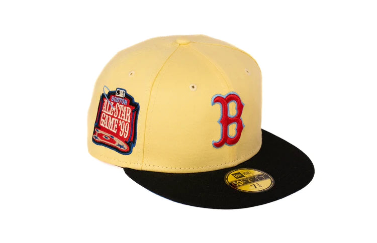 Soft Yellow New Era Boston Red Sox Red Bottom 1999 All Star Game side Patch  59Fifty Fitted