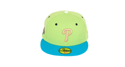 New Era 59Fifty Philadelphia Phillies 2008 World Series "Stone Age Pack" Fitted Hat - Lime Green