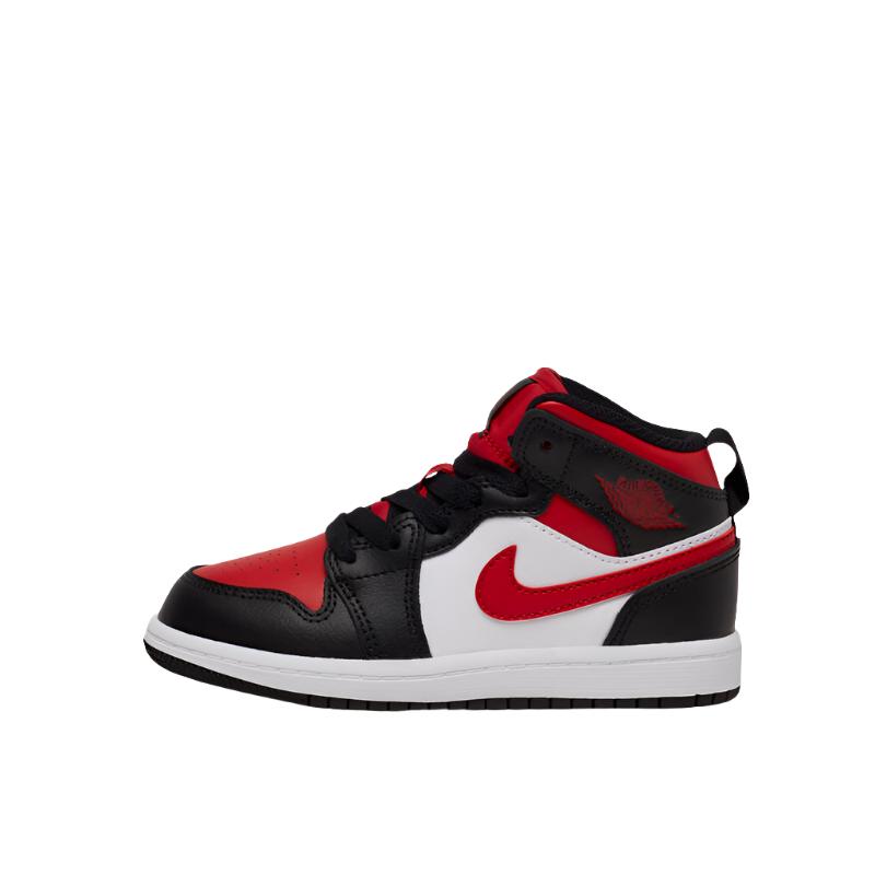 Little Kid's Air Jordan 1 Mid - Black/Fire Red