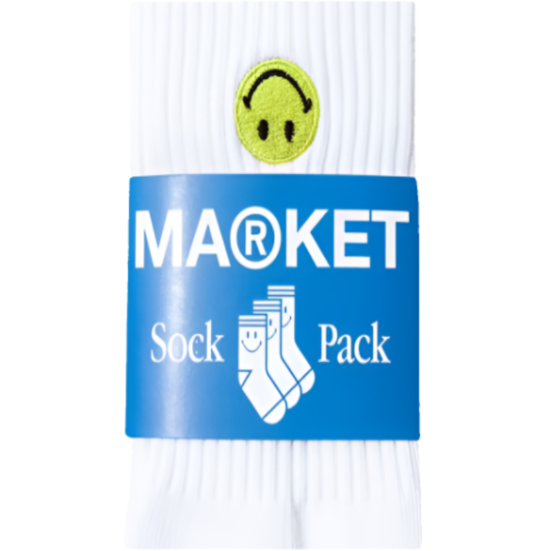 Market Smiley Grand Slam Socks - White