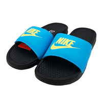 Women's Nike JDI Benassi Slides - Blue Fury Limelight