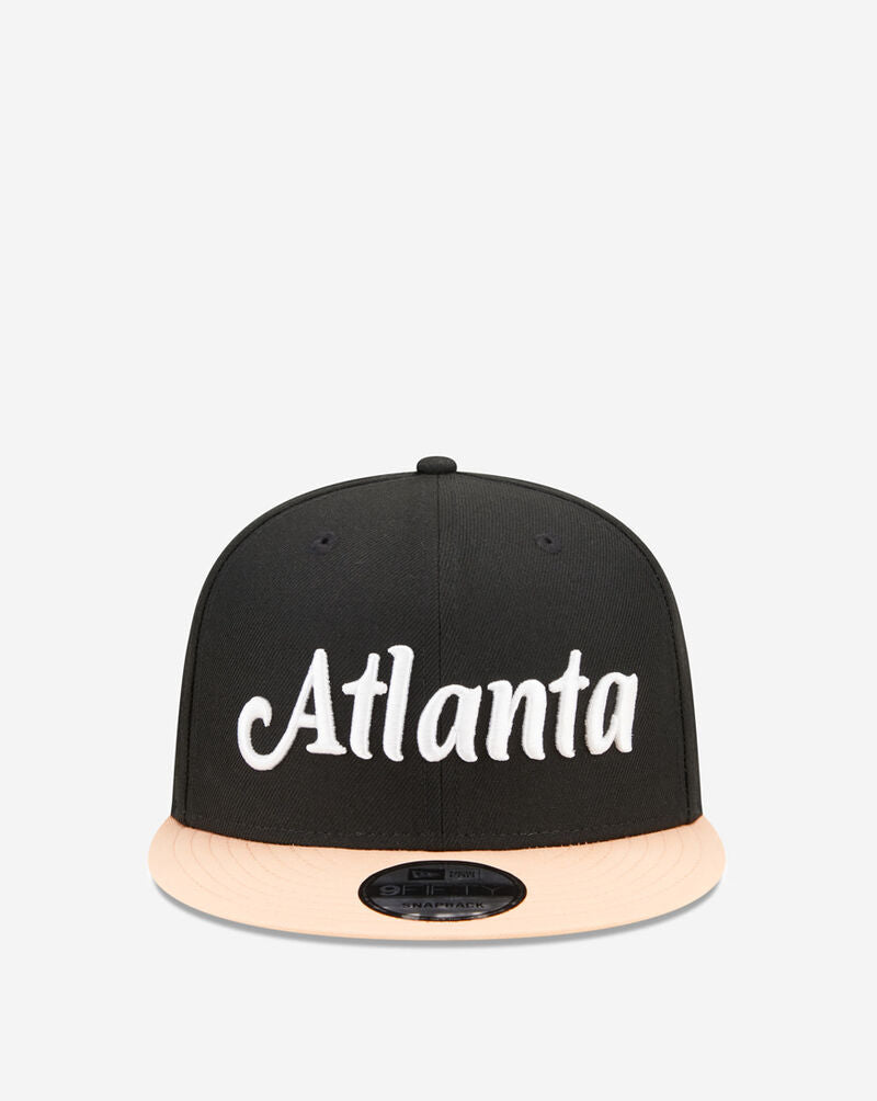 New Era 59Fifty Atlanta Hawk Custom Fitted Hat - "Black/Peach"