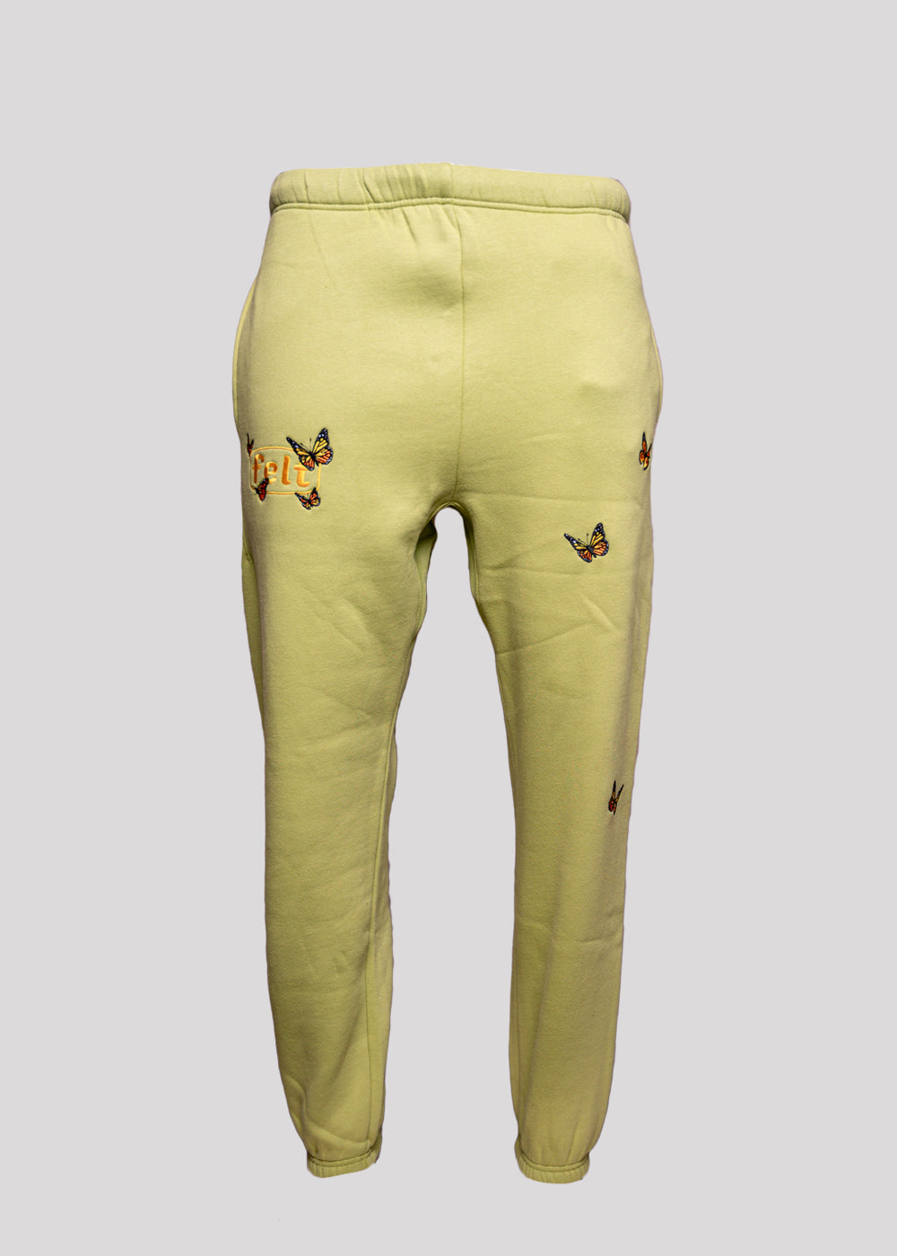 FELT BUTTRFLY EMBROIDERED SWEATPANT  | SAGE